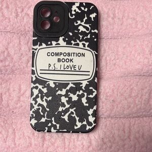 Stylish Black and White Composition Book Phone Case